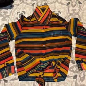 Medium Sheer blouse tie front